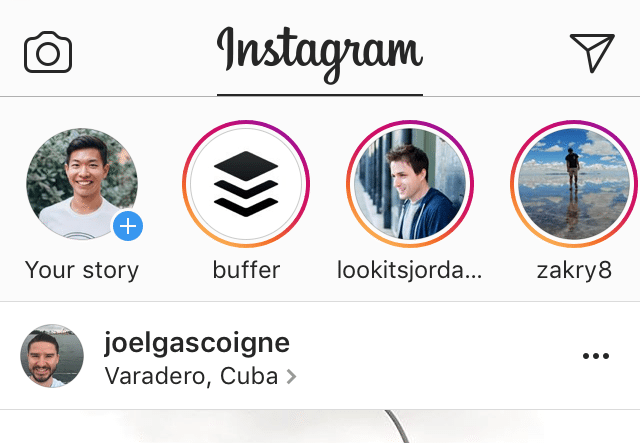 Histórias do Instagram no feed