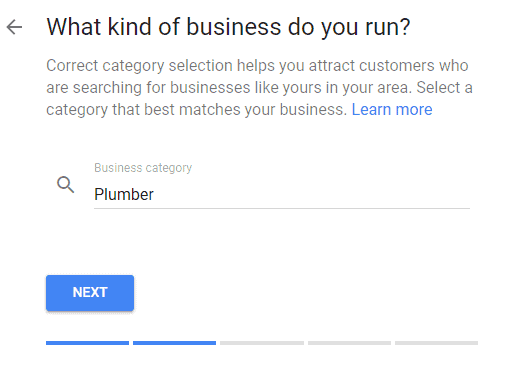 Google minha empresa - categoria de negócios - seo local